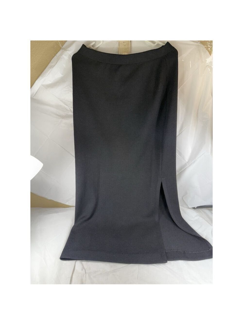 St John Skirt Size 10 Black Collection Santana Knit Casual Work Long Pencil